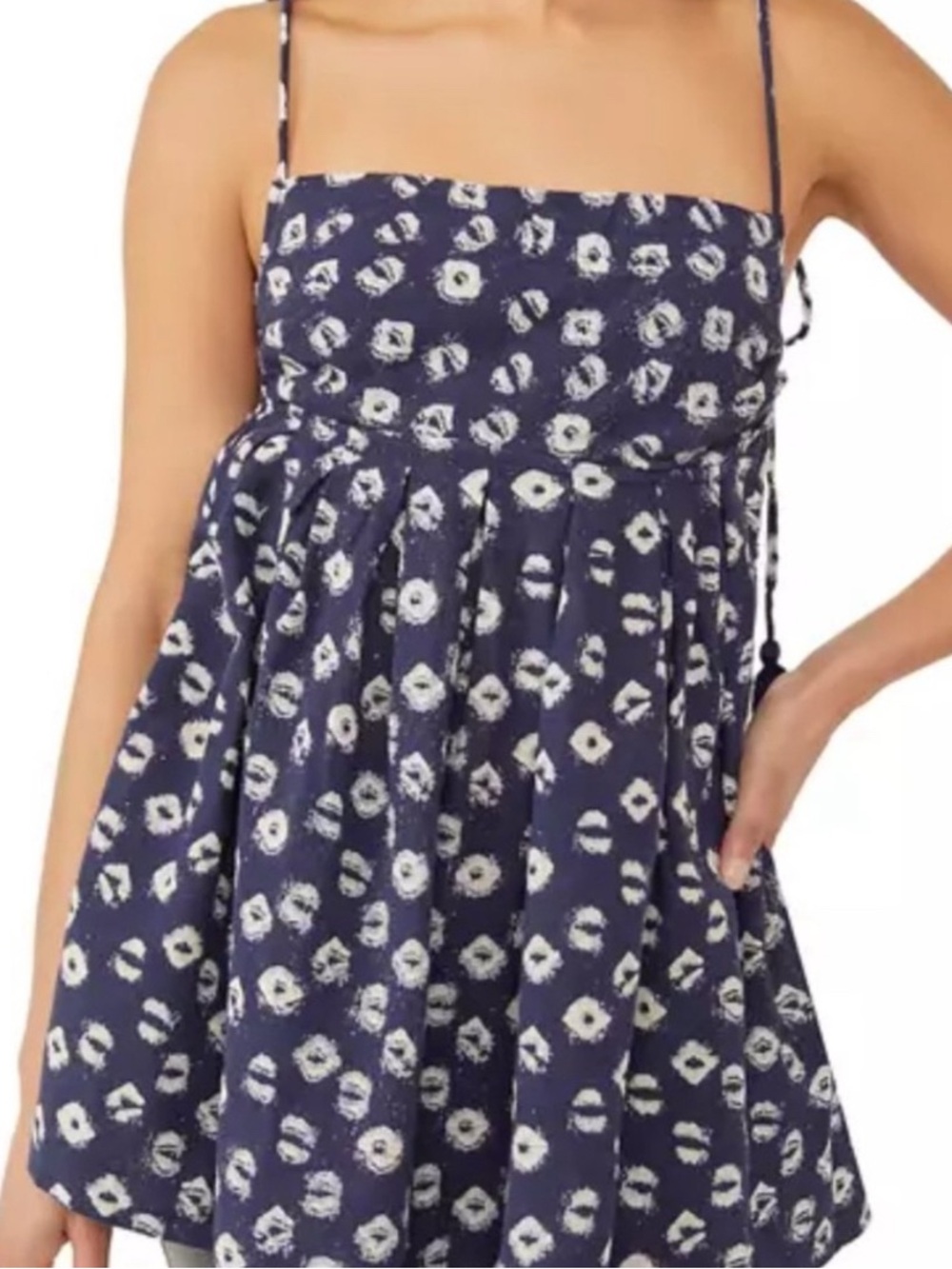 Free People "Molly" Tunic, a flowy, 100% cotton babydoll-style top , Size Small